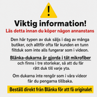 Viktig information innan du köper