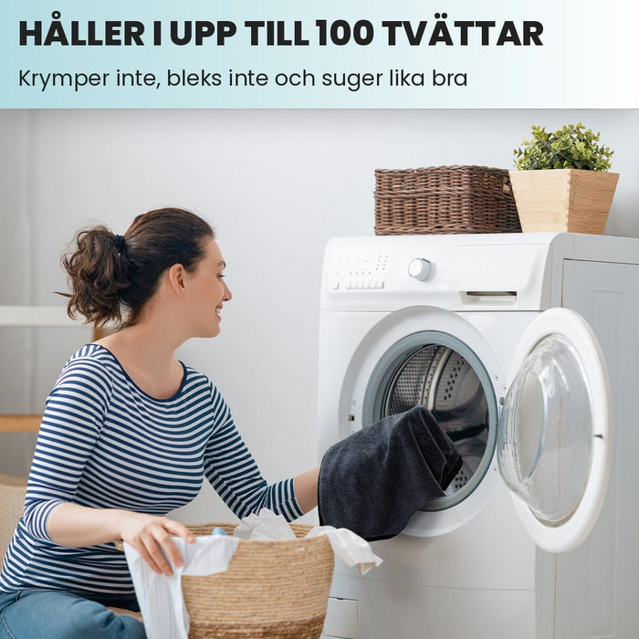 Håller i upp till 100 tvättar