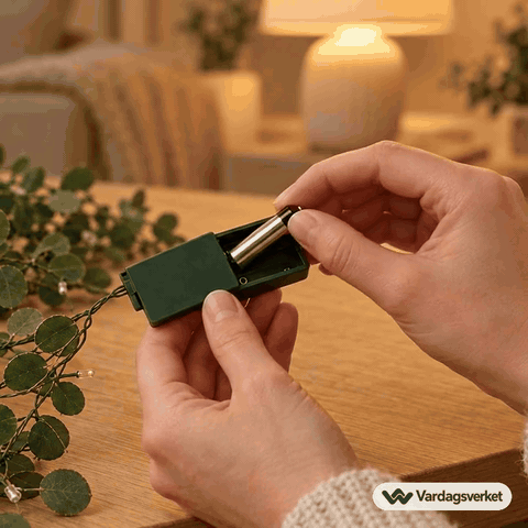 Batterier sätts i GlowLines batteribox