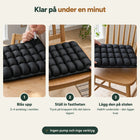 Blås upp, ställ in fastheten och lägg dynan på stolen